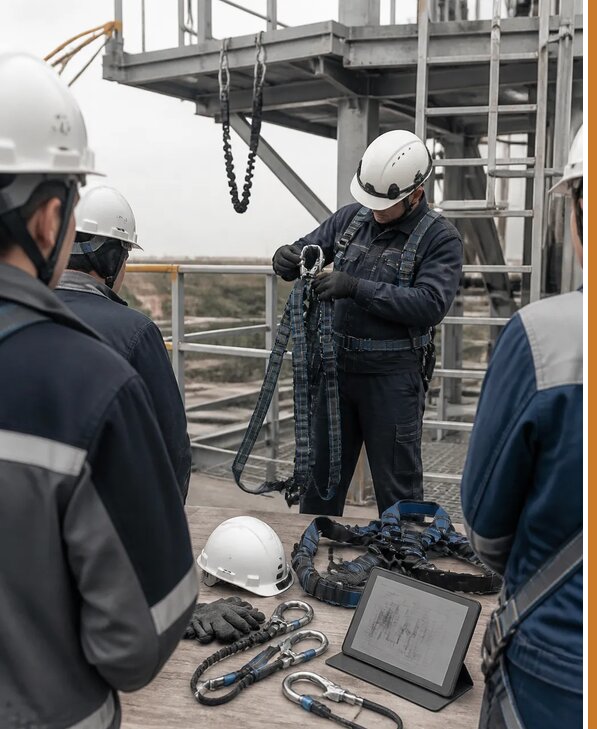 Обучение третьей группы по работе на высоте в Грозном